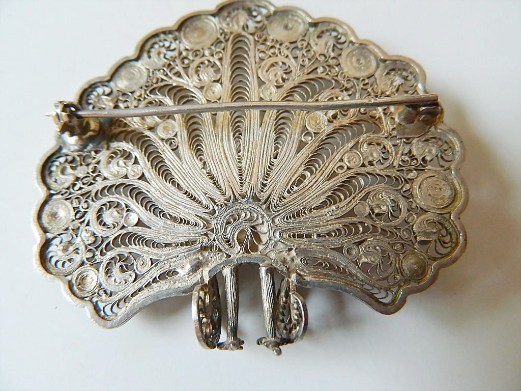 Silver Peacock-large pin- Mexico Silver Peacock-large pin- Mexico