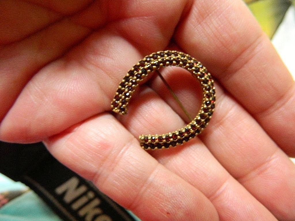 Beautiful Czech garnet- Horse shoe -Pin Beautiful Czech garnet- Horse shoe -Pin