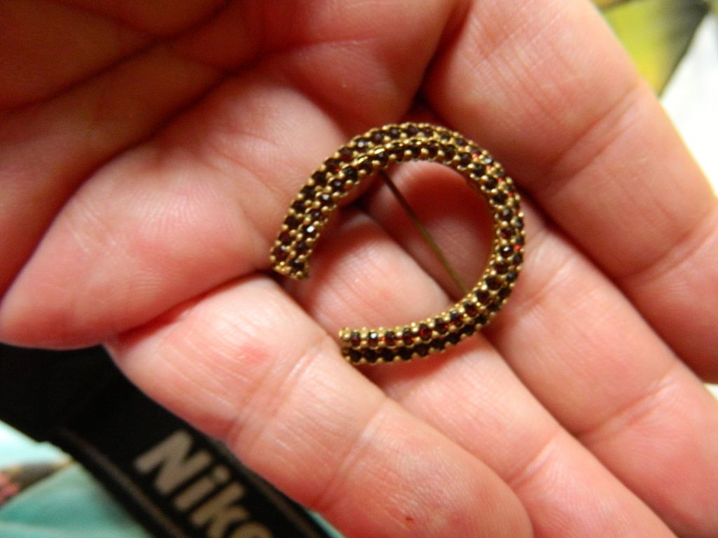 Beautiful Czech garnet- Horse shoe -Pin Beautiful Czech garnet- Horse shoe -Pin