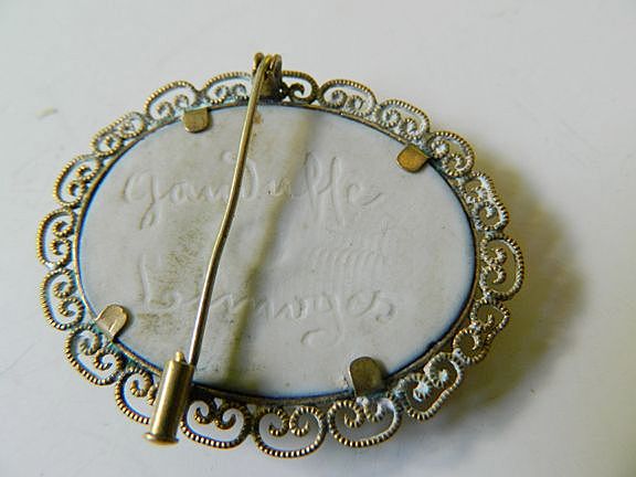 Gorgeous- Limoges- silver- brooch Gorgeous- Limoges- silver- brooch