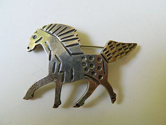 Sterling- engraved prancing Horse -Pin Sterling- engraved prancing Horse -Pin