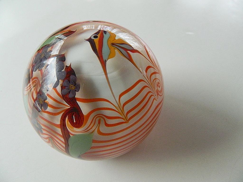 Signed "Chris Buzzini"- fabulous Sea scape Paper weight-Bridgeton studios Signed "Chris Buzzini"- fabulous Sea scape Paper weight-Bridgeton studios