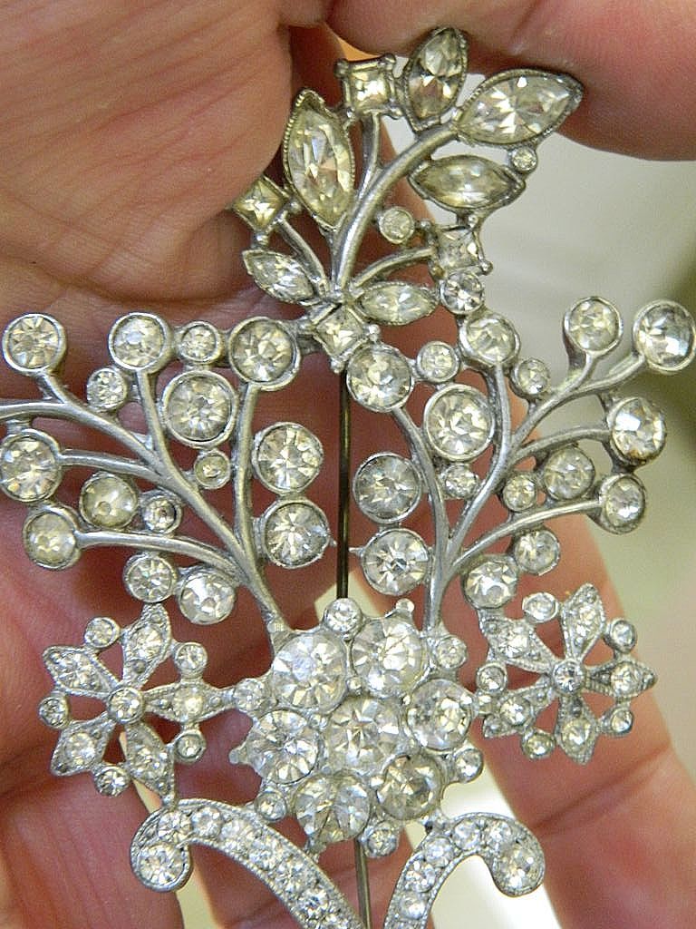 Fabulous- vintage "Pot metal" with stones Pin Fabulous- vintage "Pot metal" with stones Pin