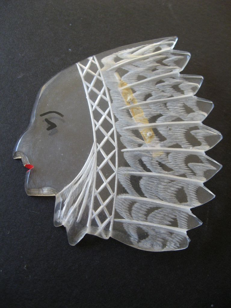 Large etched- Native American-princess Pin Large etched- Native American-princess Pin