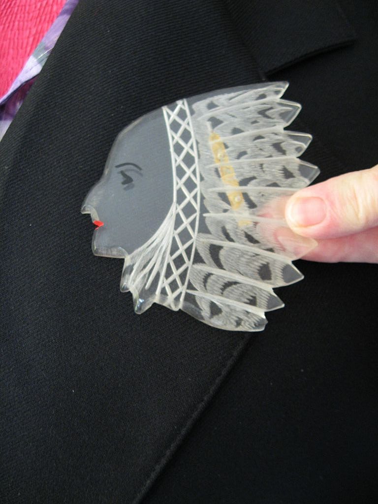 Large etched- Native American-princess Pin Large etched- Native American-princess Pin