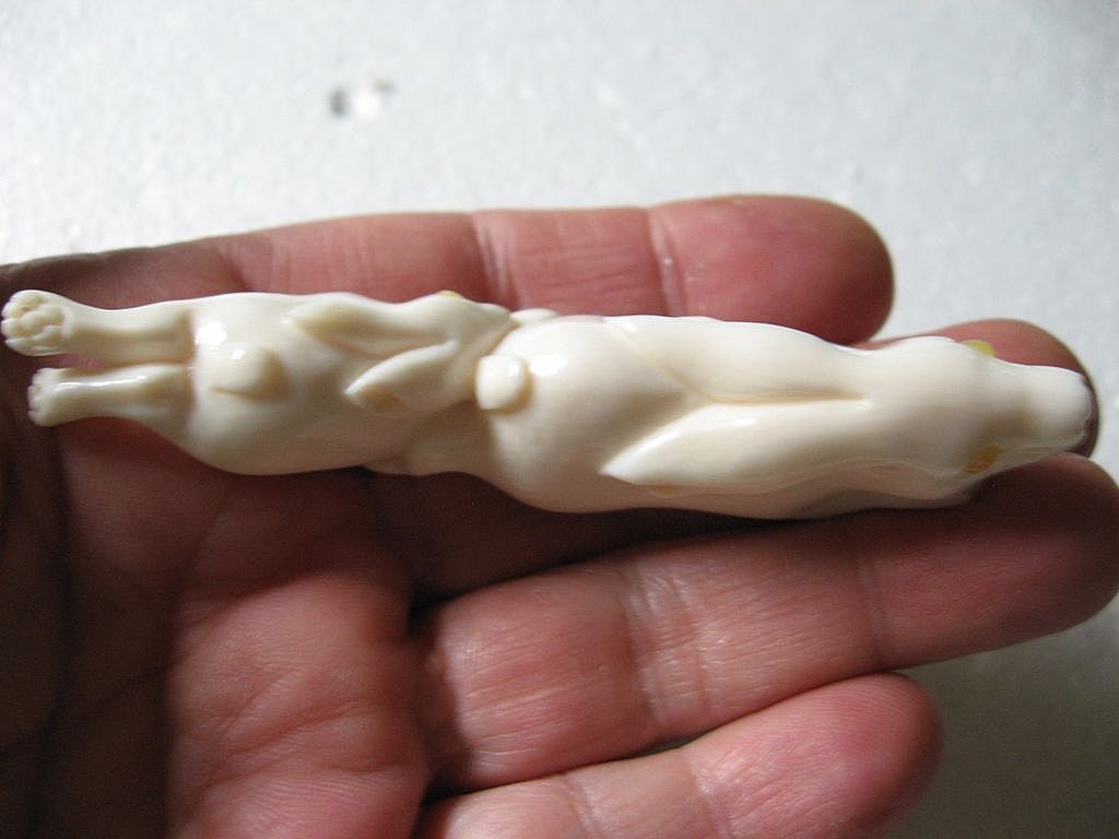 Fabulous- Carved Ivory- figure-Rabbits Fabulous- Carved Ivory- figure-Rabbits