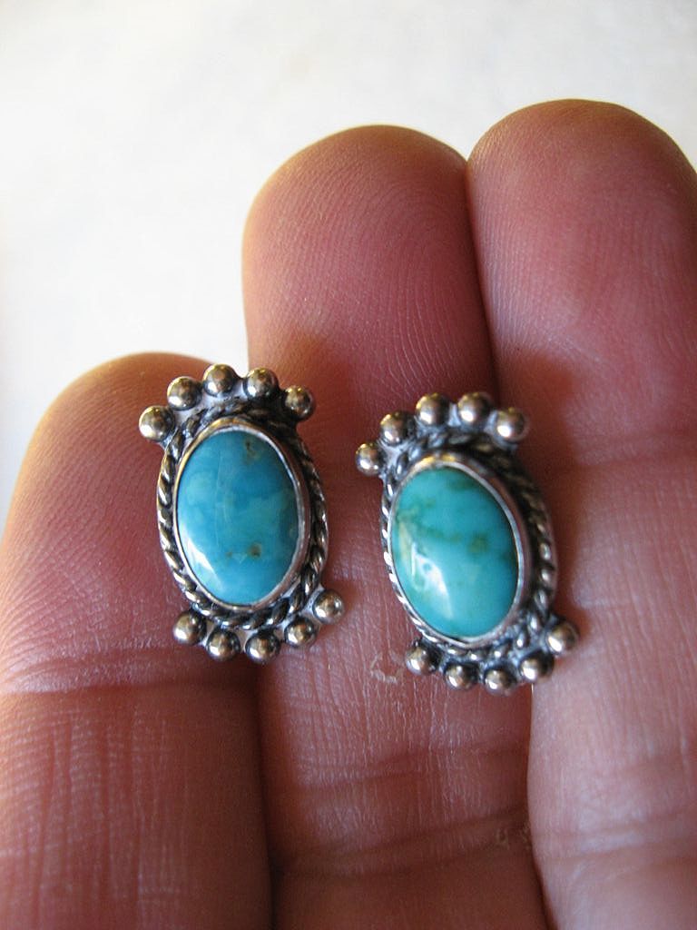 Native American silver with Turquoise -earrings Native American silver with Turquoise -earrings