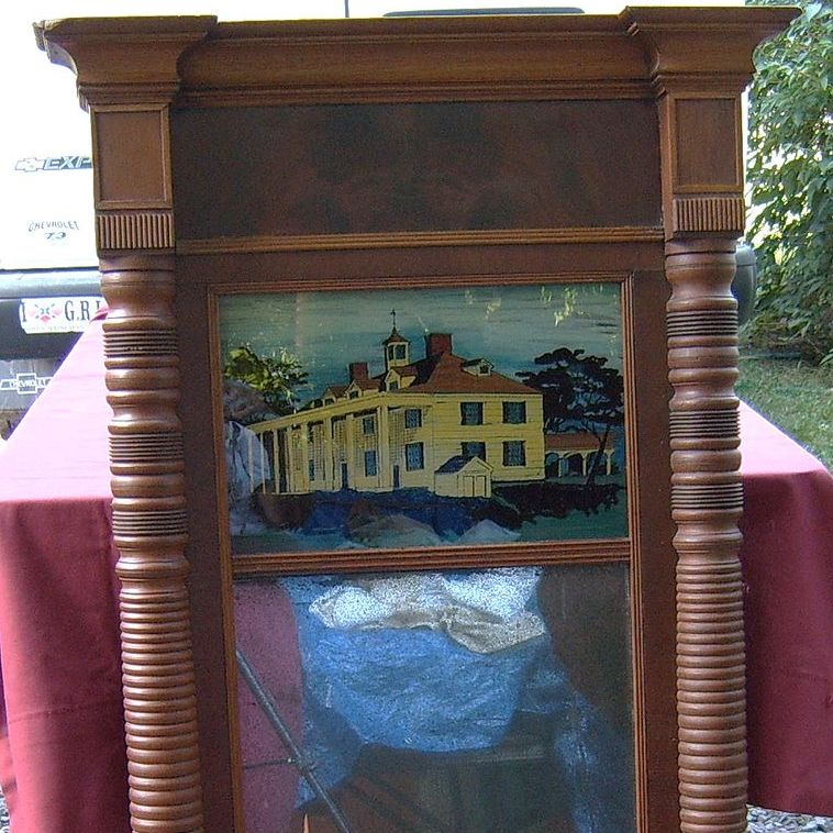 Federal Period Mahogany Architectural Mirror Federal Period Mahogany Architectural Mirror