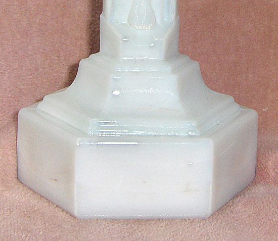 19th Century Milk Glass Crucifix Candlestick 19th Century Milk Glass Crucifix Candlestick
