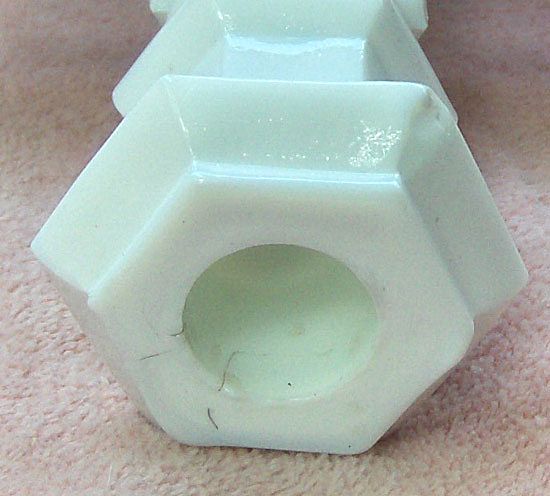 19th Century Milk Glass Crucifix Candlestick 19th Century Milk Glass Crucifix Candlestick