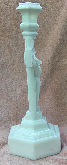 19th Century Milk Glass Crucifix Candlestick 19th Century Milk Glass Crucifix Candlestick