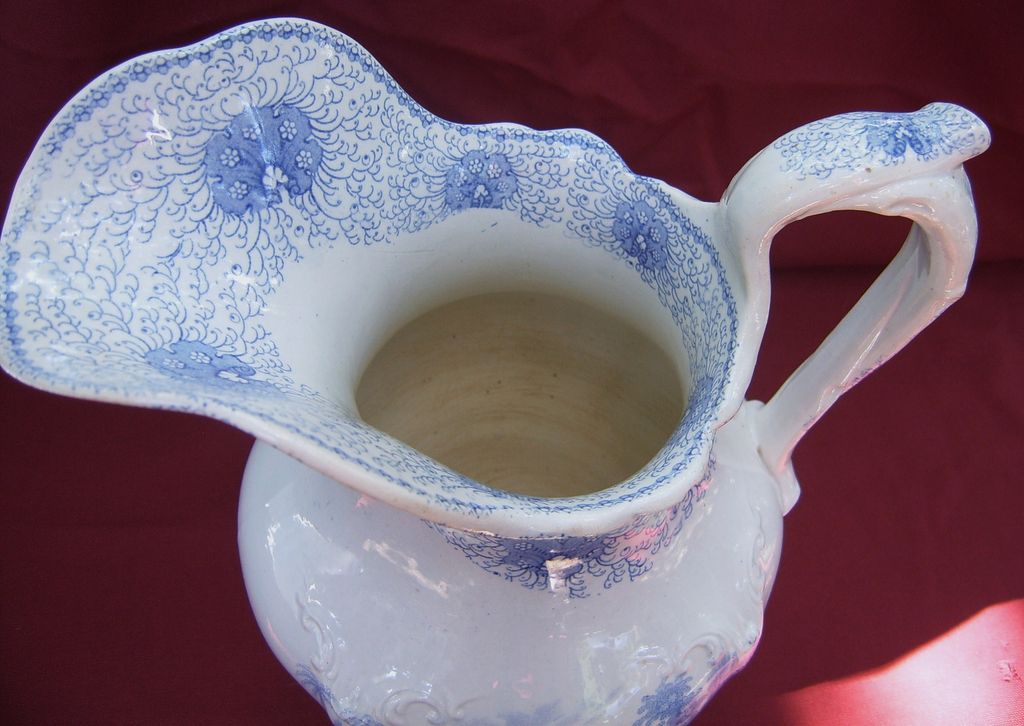 19th Century Blue and White Transfer ware Bowl and Pitcher 19th Century Blue and White Transfer ware Bowl and Pitcher