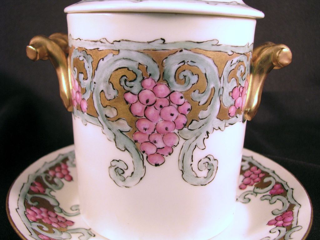 Hand Painted Condensed Milk Container , GDA France Hand Painted Condensed Milk Container , GDA France