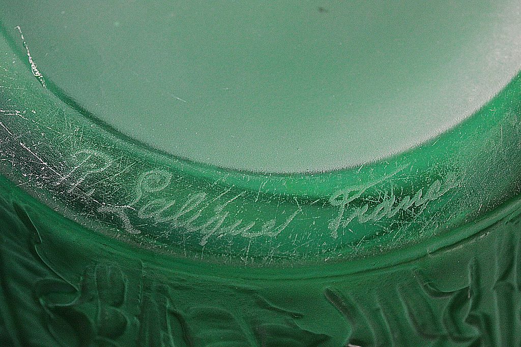 René Lalique Emerald Green "Domremy" Vase René Lalique Emerald Green "Domremy" Vase