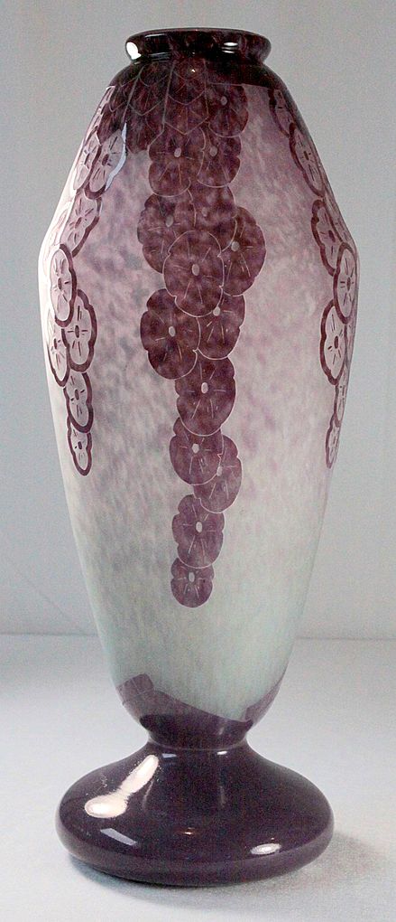 Large Le Verre Francais "Lavande" Pattern Vase by Schneider Large Le Verre Francais "Lavande" Pattern Vase by Schneider