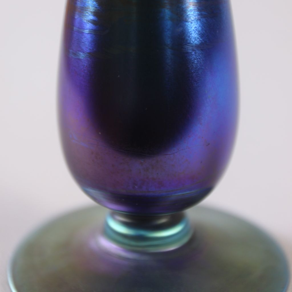 Tiffany Favrile Blue Iridescent Bud Vase Tiffany Favrile Blue Iridescent Bud Vase
