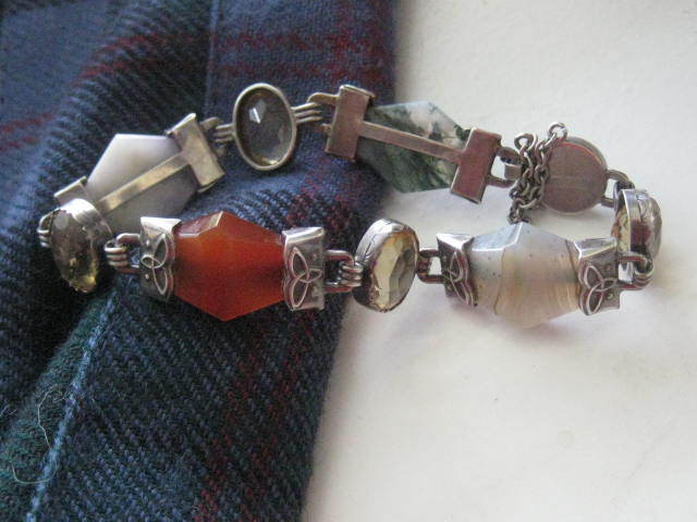 Scottish Victorian Bracelet with Celtic Design, Agates and Carnelian Scottish Victorian Bracelet with Celtic Design, Agates and Carnelian