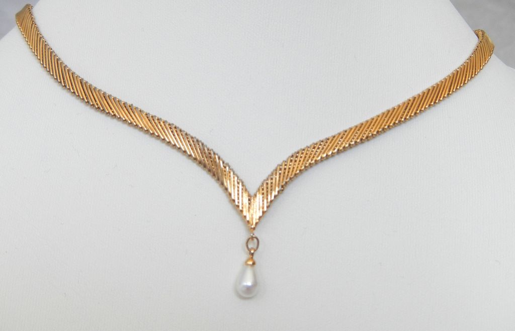 Napier Faux Pearl Drop Necklace Napier Faux Pearl Drop Necklace