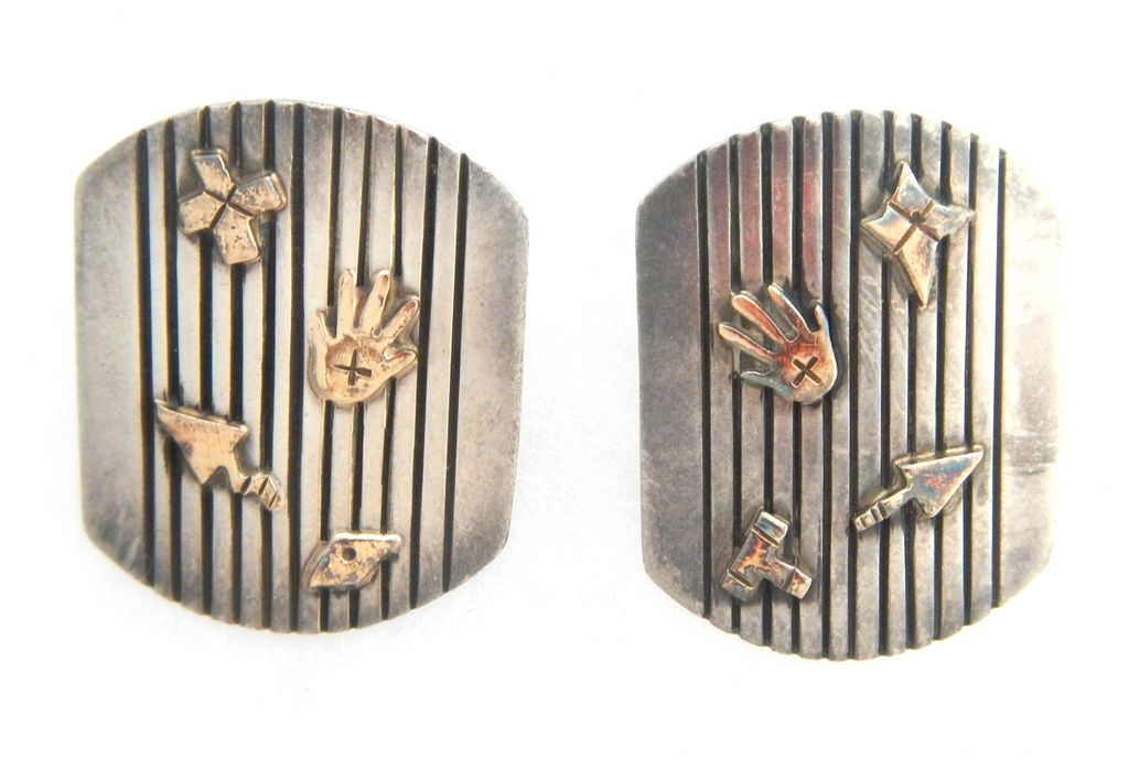 14K and Sterling Designer Signed Earrings - Kee 14K and Sterling Designer Signed Earrings - Kee