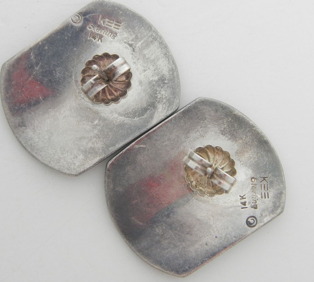 14K and Sterling Designer Signed Earrings - Kee 14K and Sterling Designer Signed Earrings - Kee
