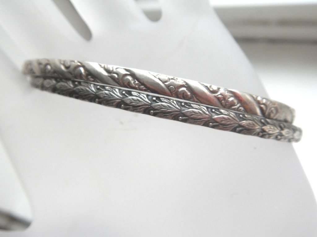 Two Vintage Sterling Silver Bangles Two Vintage Sterling Silver Bangles