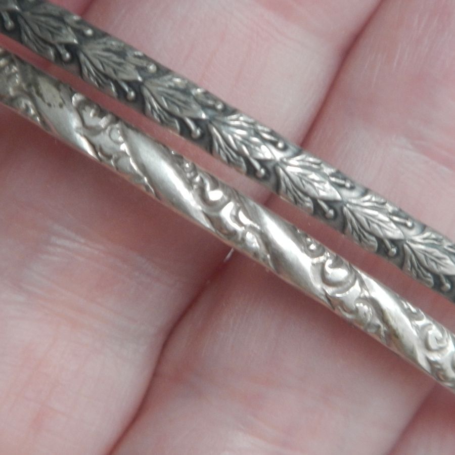 Two Vintage Sterling Silver Bangles Two Vintage Sterling Silver Bangles