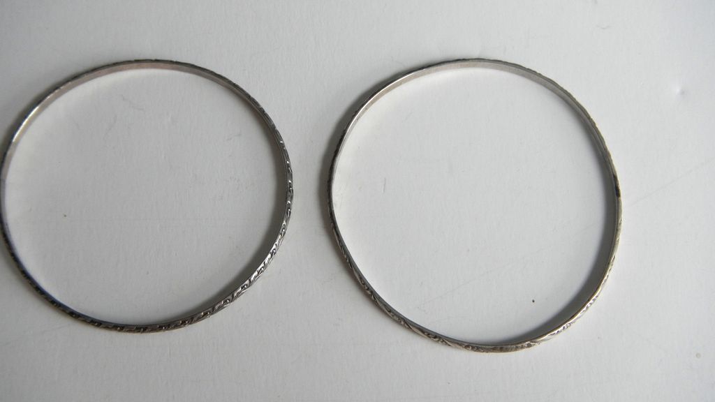 Two Vintage Sterling Silver Bangles Two Vintage Sterling Silver Bangles