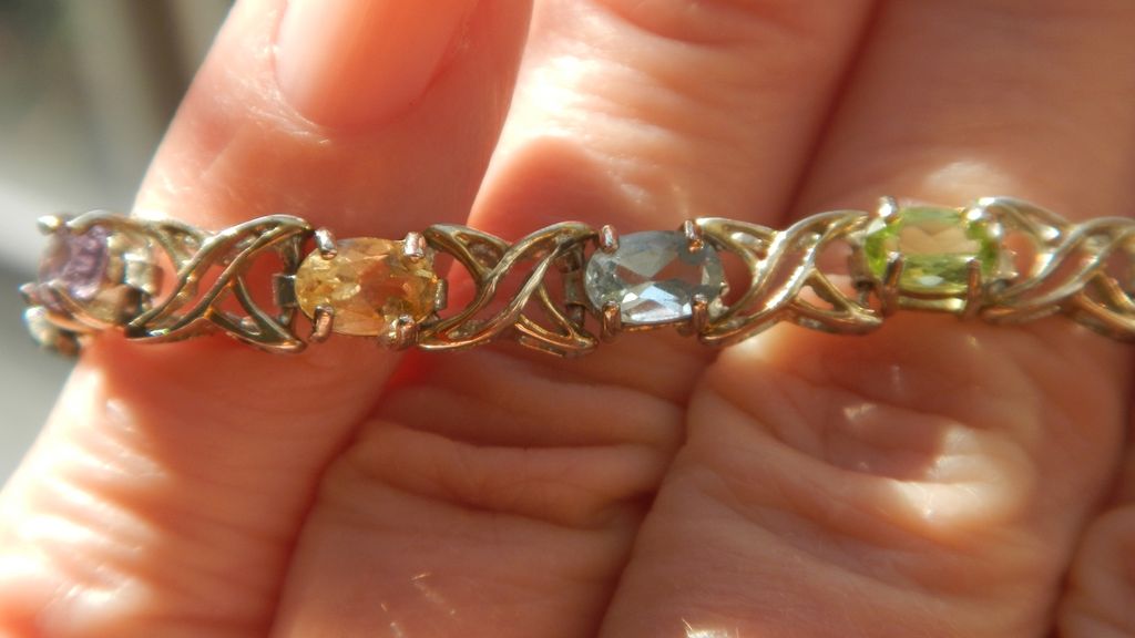 Multi Colored Stone Sterling Tennis Bracelet Multi Colored Stone Sterling Tennis Bracelet