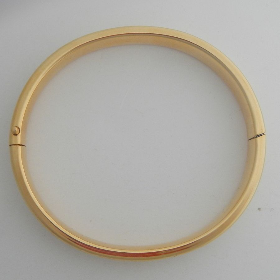 Chased Hollow Gold Filled Etched Bangle - Napier Chased Hollow Gold Filled Etched Bangle - Napier