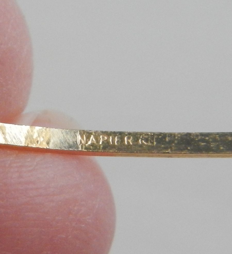 Chased Hollow Gold Filled Etched Bangle - Napier Chased Hollow Gold Filled Etched Bangle - Napier