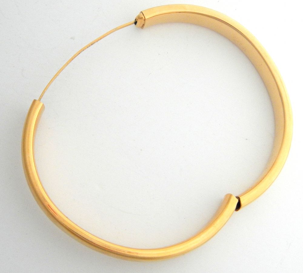 Chased Hollow Gold Filled Etched Bangle - Napier Chased Hollow Gold Filled Etched Bangle - Napier