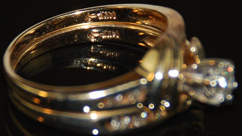 Diamond Engagement Ring Set 14kt Two Tone Gold Diamond Engagement Ring Set 14kt Two Tone Gold