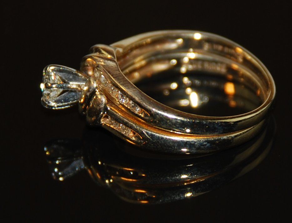 Diamond Engagement Ring Set 14kt Two Tone Gold Diamond Engagement Ring Set 14kt Two Tone Gold