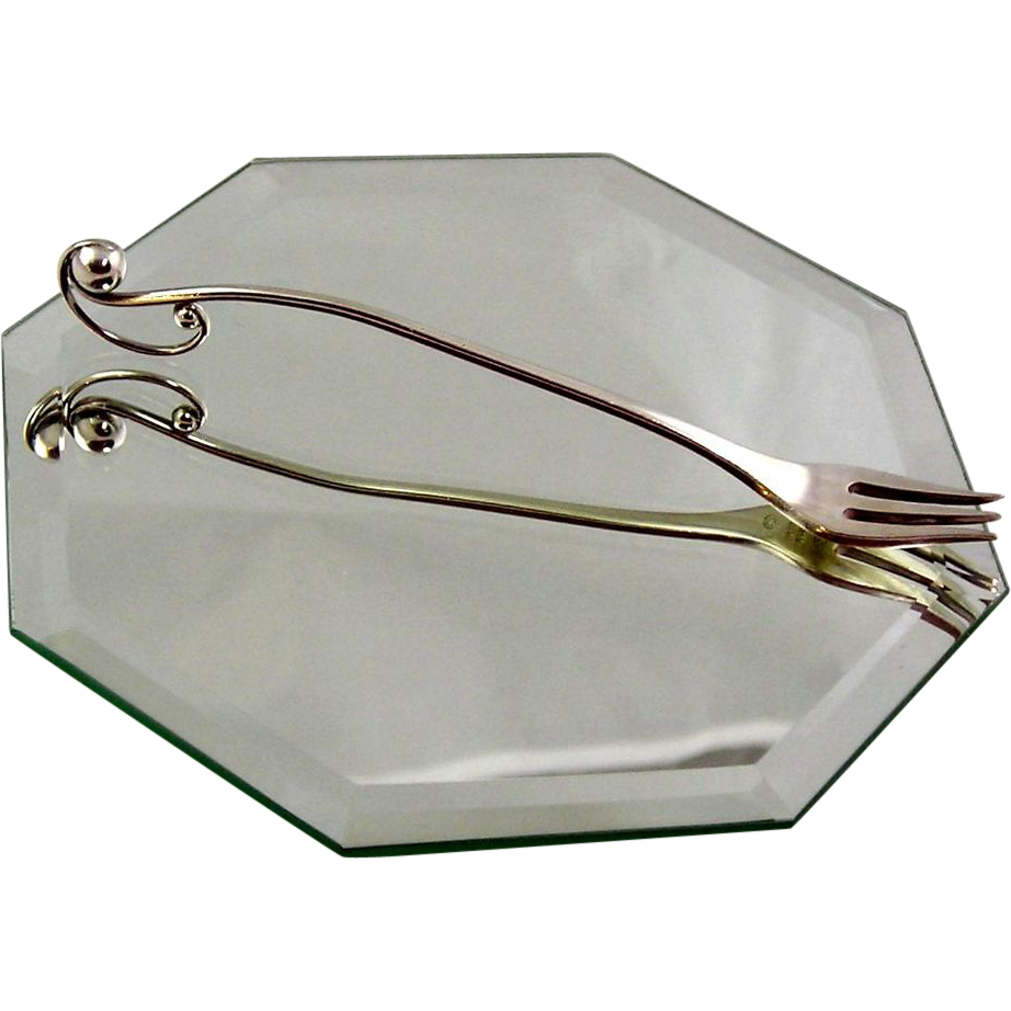 Georg Jensen Sterling Silver Hors d' oeuvres Fork - Denmark Georg Jensen Sterling Silver Hors d' oeuvres Fork - Denmark