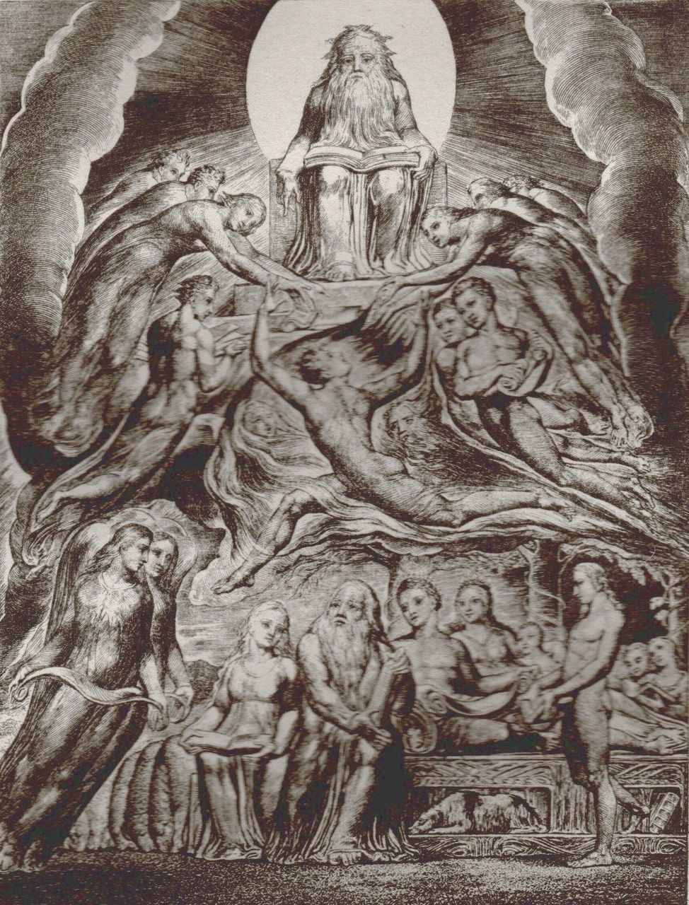 Antique Engraving by William Blake Book of Job, circa 1874 from