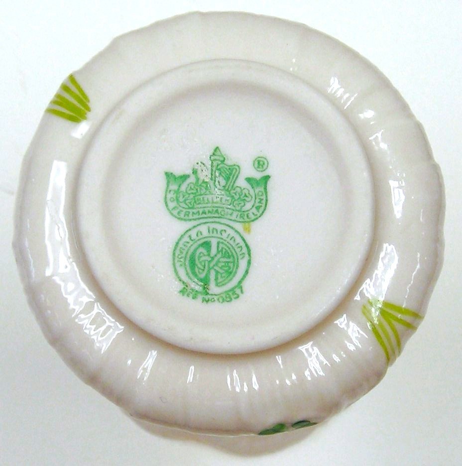 Irish Belleek Vase with Shamrocks- Second Green Mark Irish Belleek Vase with Shamrocks- Second Green Mark