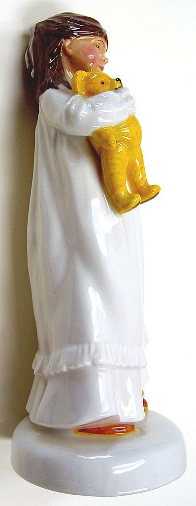 Royal Doulton - And So to Bed - Young Girl with Teddy Bear Royal Doulton - And So to Bed - Young Girl with Teddy Bear