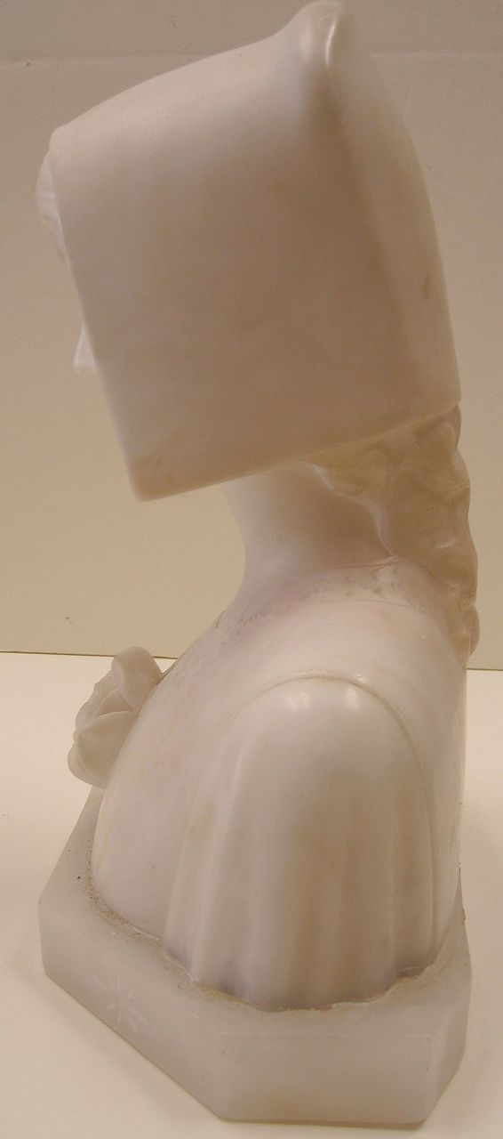 Antique Alabaster Sculpture of Anne of Cleves, Signed Antique Alabaster Sculpture of Anne of Cleves, Signed