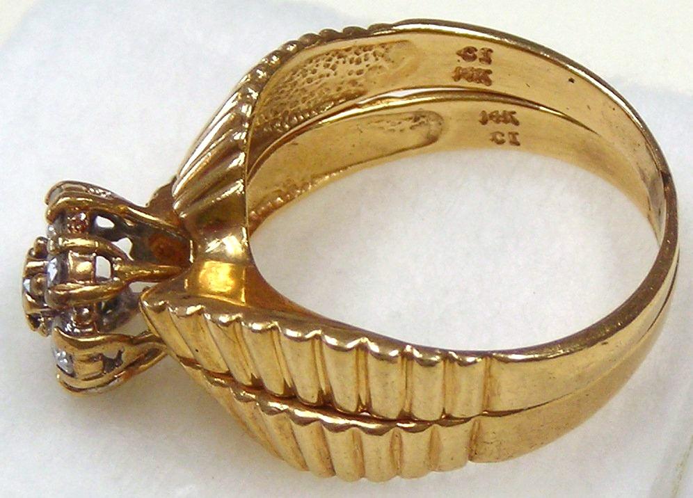 Diamond Engagement Ring Set, 14kt Yellow Gold -Size 7 1/2 Diamond Engagement Ring Set, 14kt Yellow Gold -Size 7 1/2
