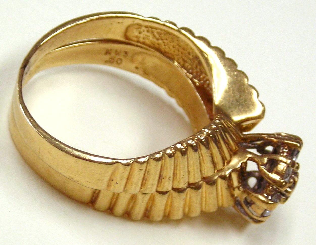 Diamond Engagement Ring Set, 14kt Yellow Gold -Size 7 1/2 Diamond Engagement Ring Set, 14kt Yellow Gold -Size 7 1/2