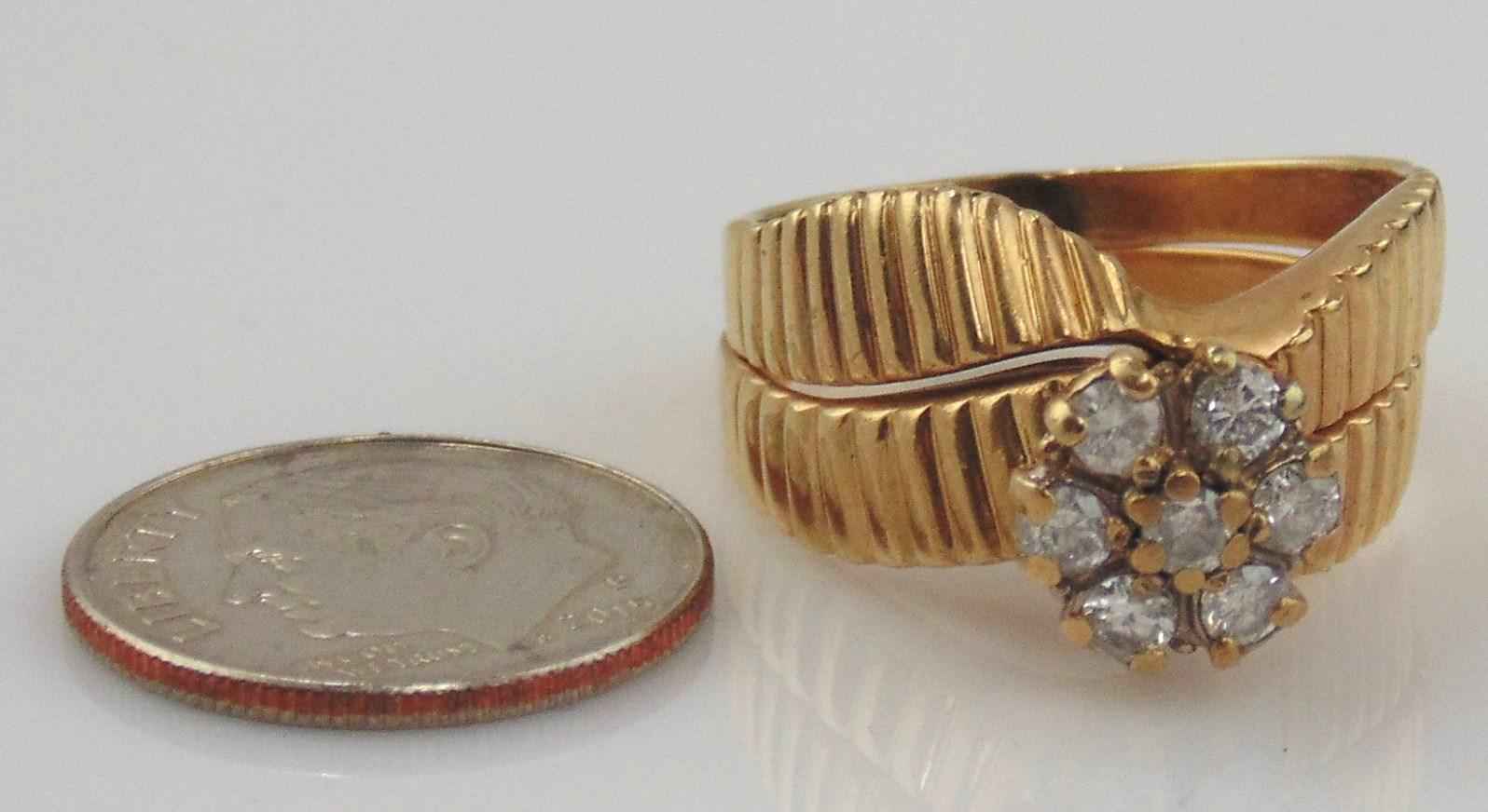 Diamond Engagement Ring Set, 14kt Yellow Gold -Size 7 1/2 Diamond Engagement Ring Set, 14kt Yellow Gold -Size 7 1/2