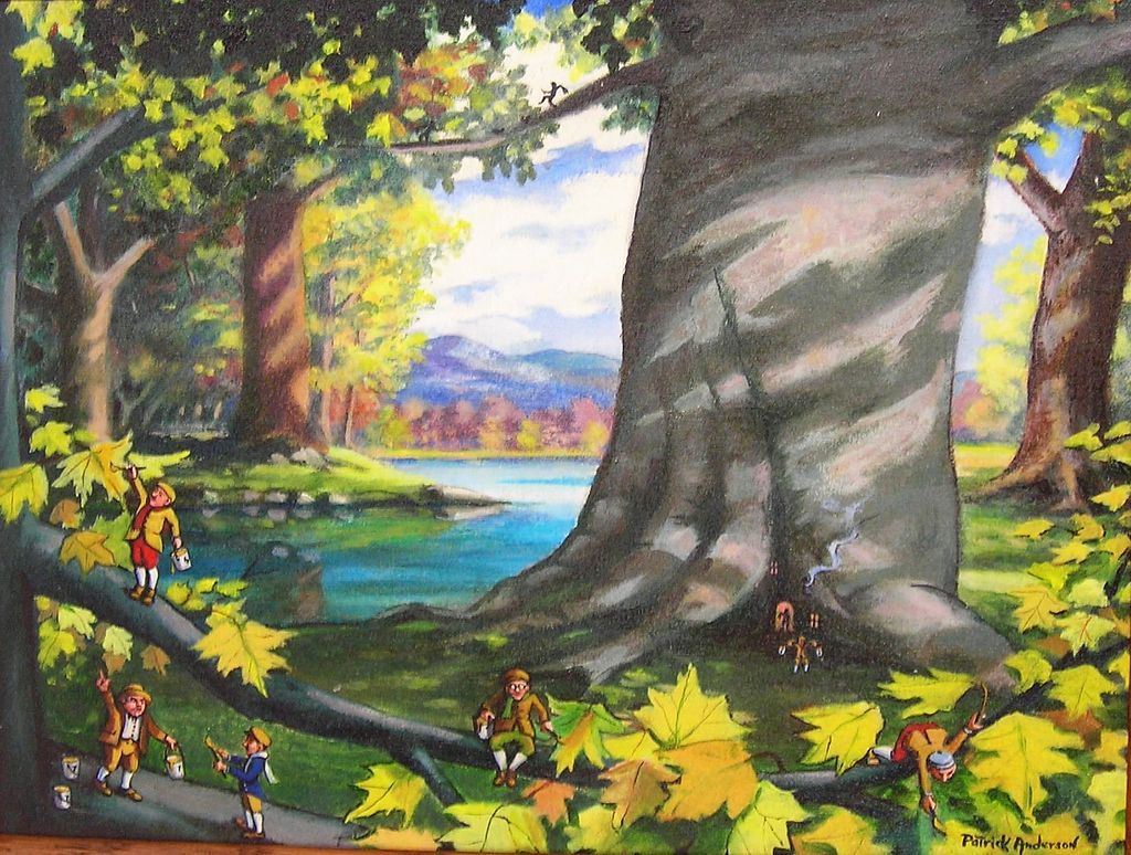 Elves in a Landscape Acrylic Painting by Patrick Anderson Elves in a Landscape Acrylic Painting by Patrick Anderson