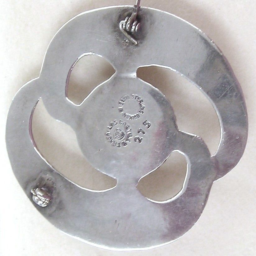 Sterling Silver and Onyx Pin, Los Castillo Sterling Silver and Onyx Pin, Los Castillo
