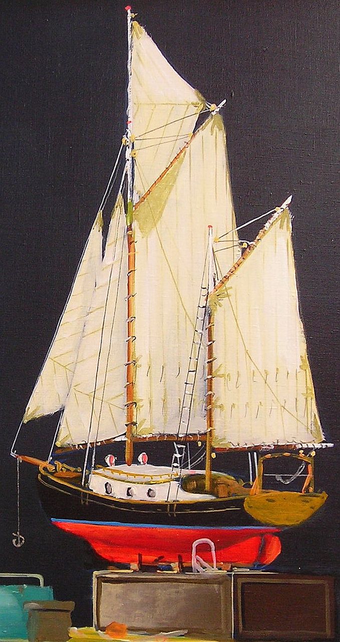 Original Oil Painting of Ship Model by Dan Dunn Original Oil Painting of Ship Model by Dan Dunn