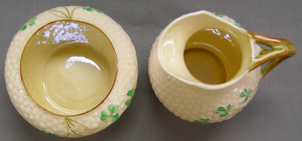 Belleek - Sugar & Creamer - Circa 1926 - 1946 Belleek - Sugar & Creamer - Circa 1926 - 1946