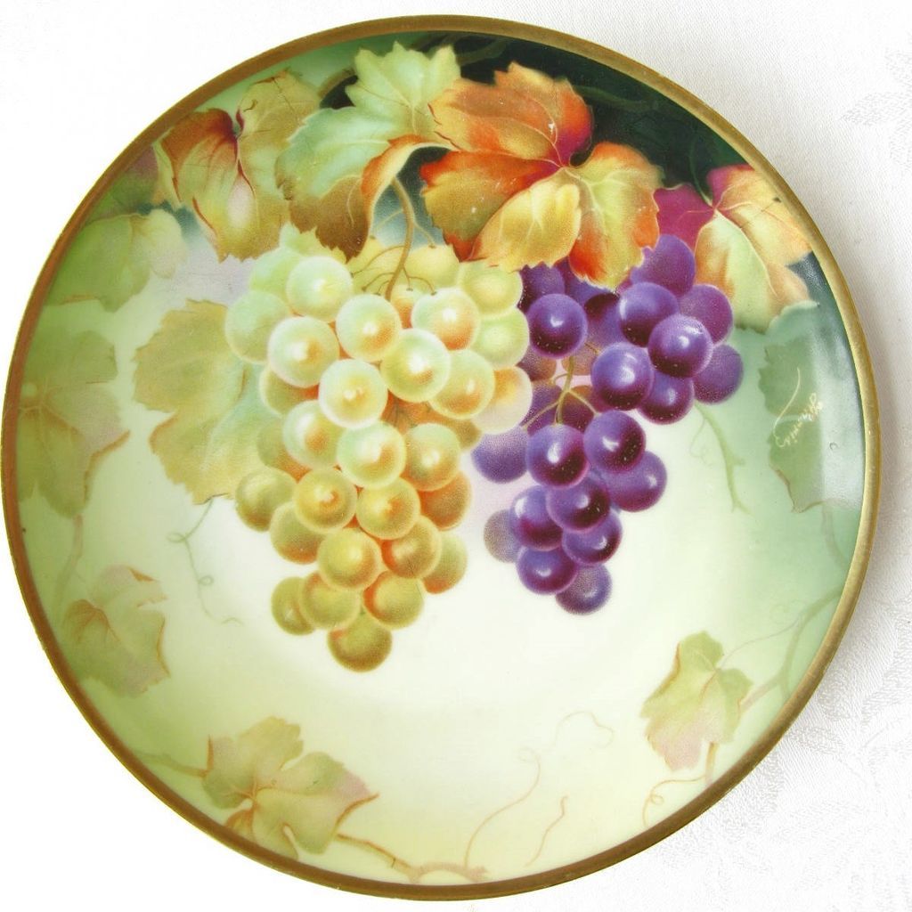"Sevres Bavaria" Hand Painted Artist Signed F. Thomas Decorative Plate "Sevres Bavaria" Hand Painted Artist Signed F. Thomas Decorative Plate