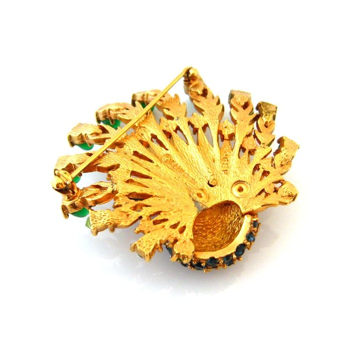 BOUCHER Peacock Brooch - Vintage 1960s Enamel, Glass, Rhinestone Bird Figural Brooch BOUCHER Peacock Brooch - Vintage 1960s Enamel, Glass, Rhinestone Bird Figural Brooch