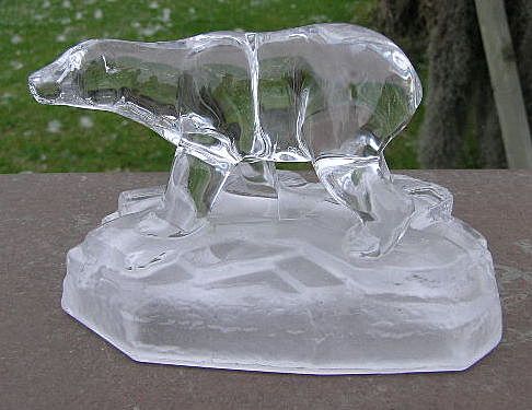 Crystal Polar Bear Figure French Cristal d'Arques Crystal Polar Bear Figure French Cristal d'Arques