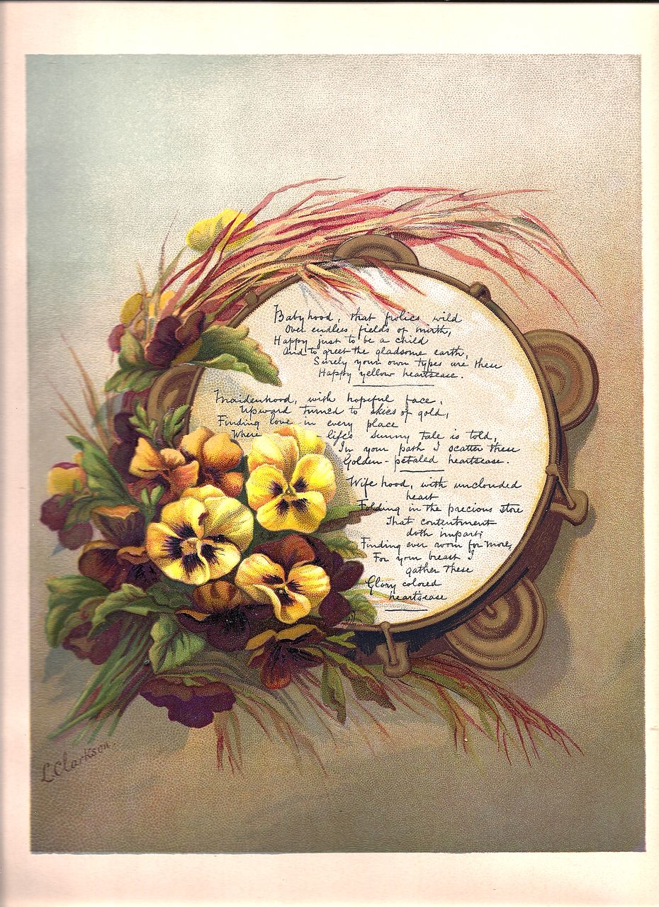 Antique PRINT - 'Yellow Heartsease PANSIES' ~ Victorian Chromolithograph c.1880s Antique PRINT - 'Yellow Heartsease PANSIES' ~ Victorian Chromolithograph c.1880s