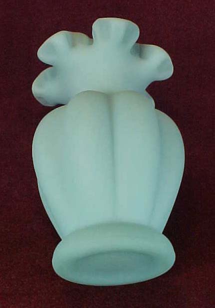 Fenton Blue Satin 6" Melon Vase Fenton Blue Satin 6" Melon Vase